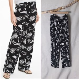 WHBM Wide Leg Floral Printed Pants Drapey Stretch